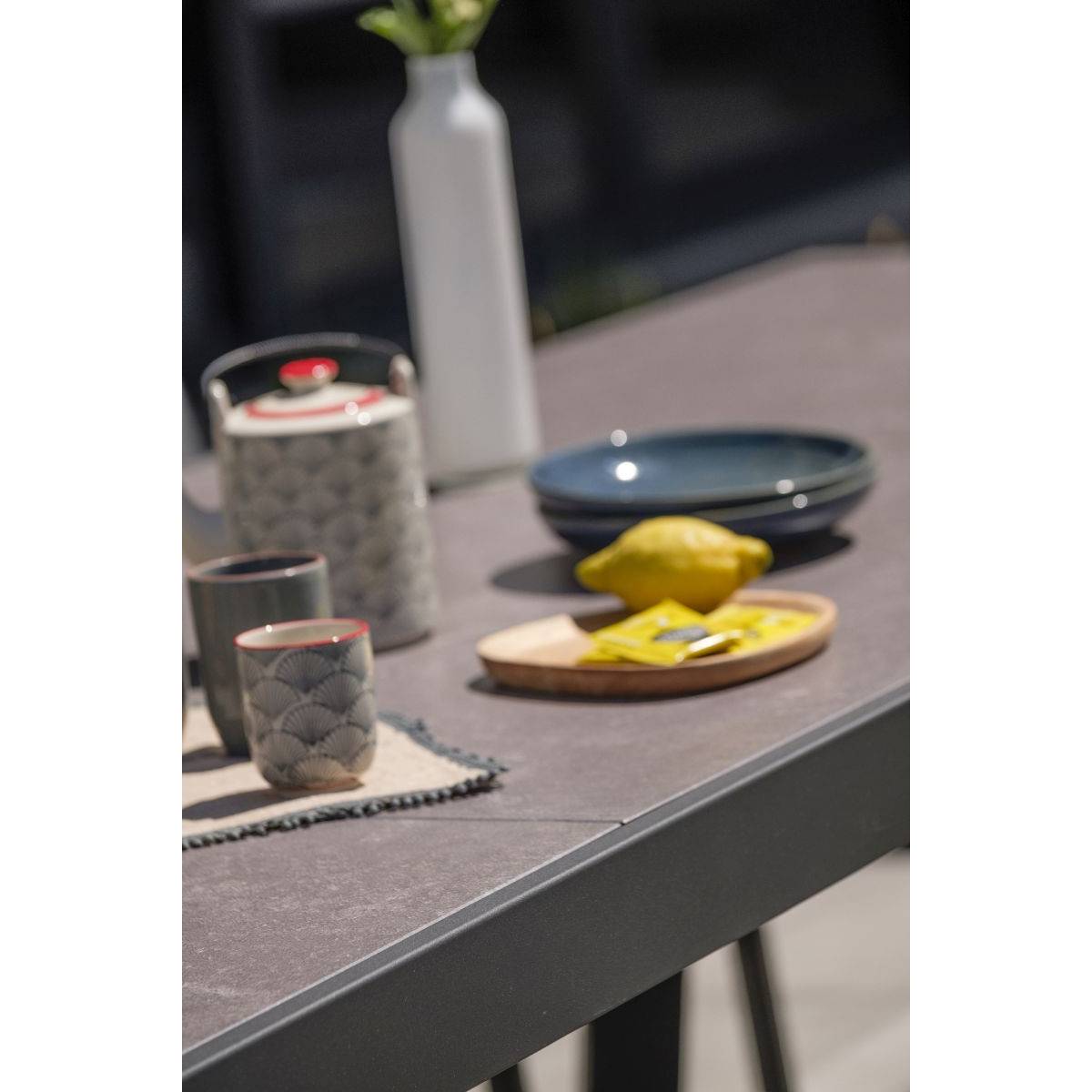 Dcb Garden - Table de Jardin Extensible en Céramique "Stockholm" 200-300cm Gris Anthracite - Imagen 3