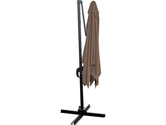 Parasol Jardin Déporté "soleil" - Carré - 2.5 X 2.5 M - Taupe + Dalles à Lester Incluses -habitat Et Jardin - Image 3