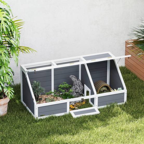 Enclos extérieur pour tortues, sans fond, facile à ouvrir, gris clair - Image 3