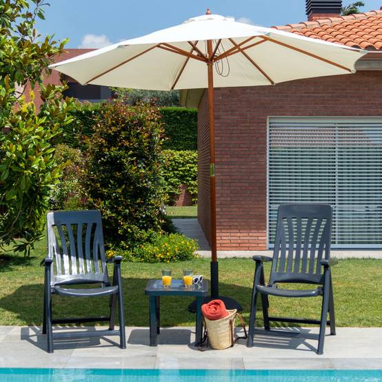 Fauteuils inclinables Blanes garbar plastique gris (Lot de 2) - Image 3