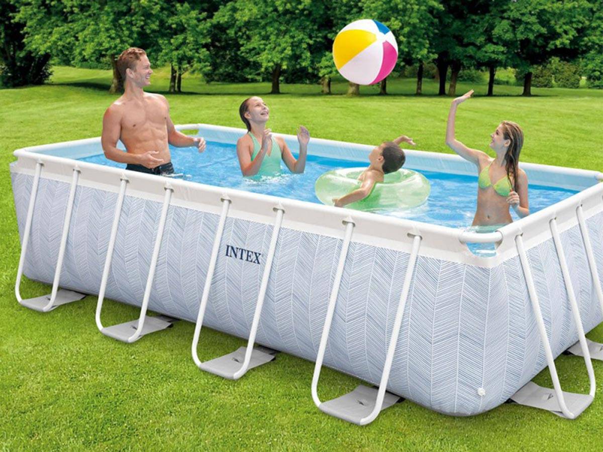 Kit piscine tubulaire Intex Chevron rectangulaire 4,00 x 2,00 x 1,00 m + Bâche à bulles - Imagen 2