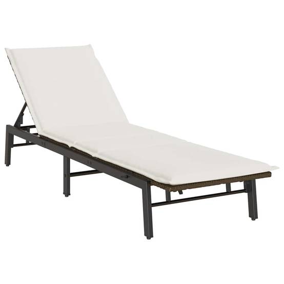 Bain de soleil résine tressée jardin dossier réglable 3 positions marron - ComfortXL Outdoor Living - Image 2