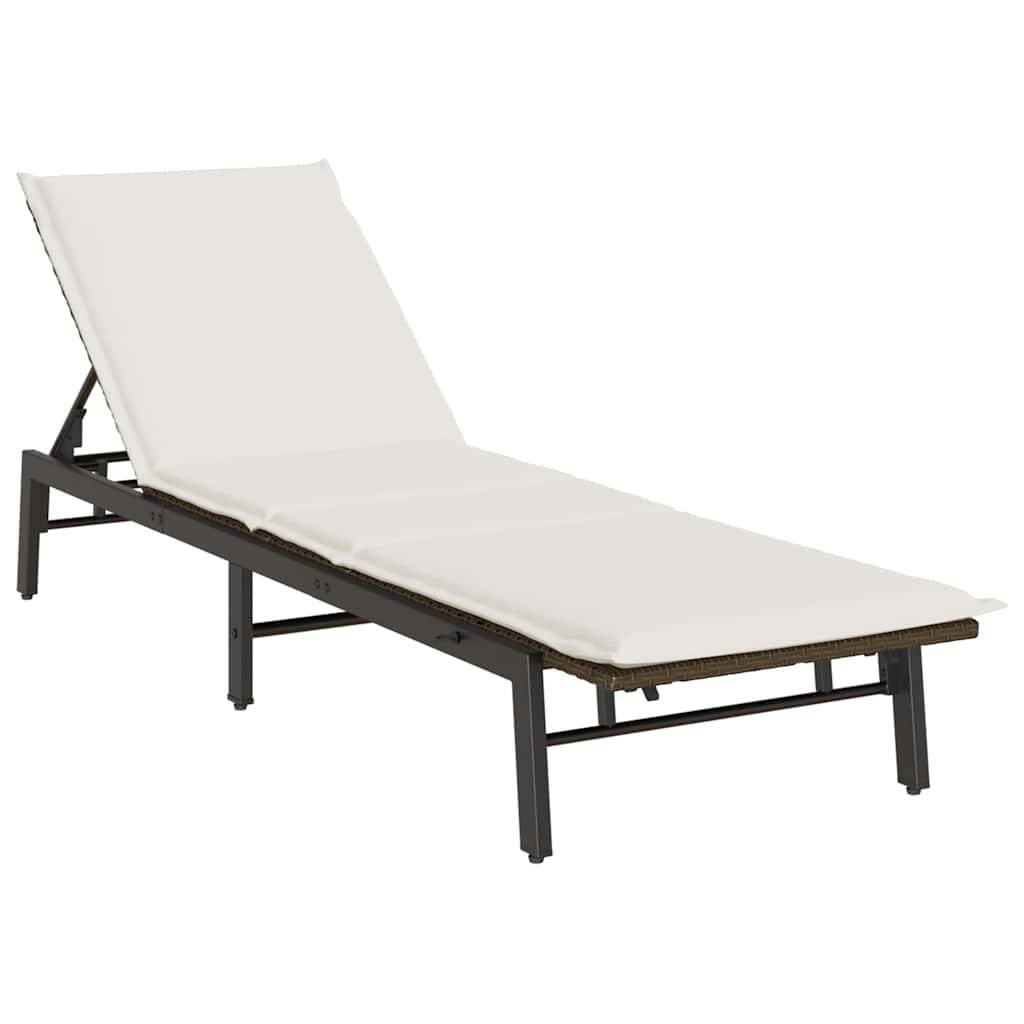 Bain de soleil résine tressée jardin dossier réglable 3 positions marron - ComfortXL Outdoor Living - Image 2