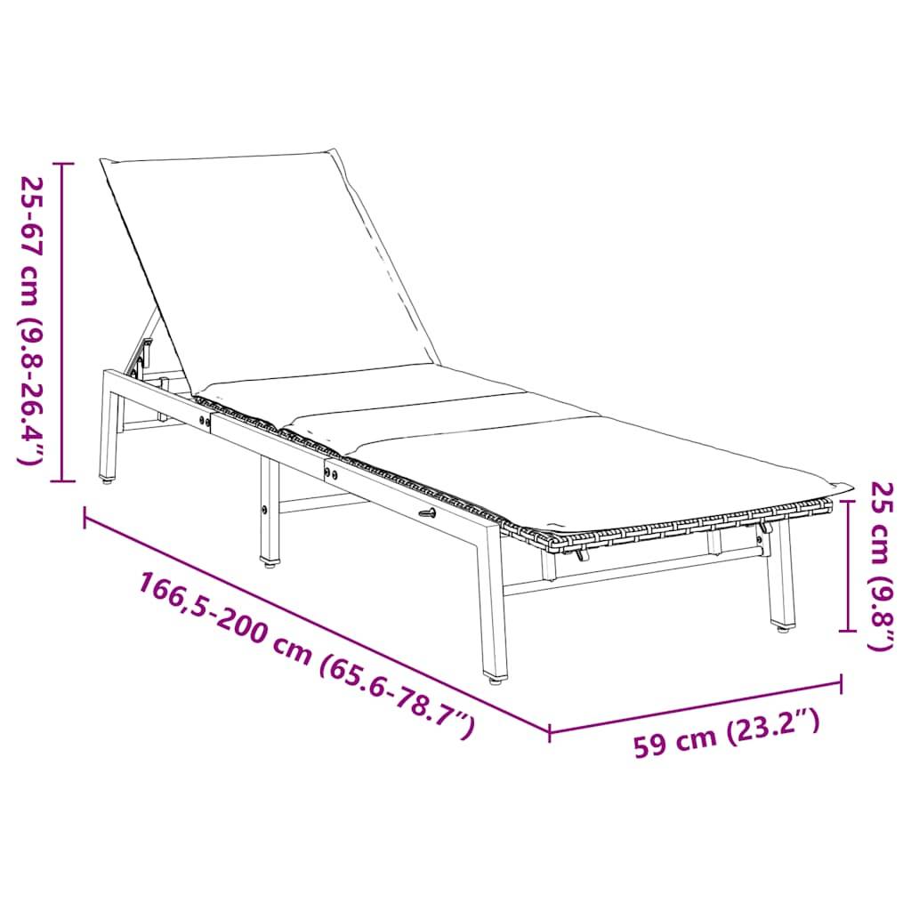 Bain de soleil résine tressée jardin dossier réglable 3 positions marron - ComfortXL Outdoor Living - Image 9