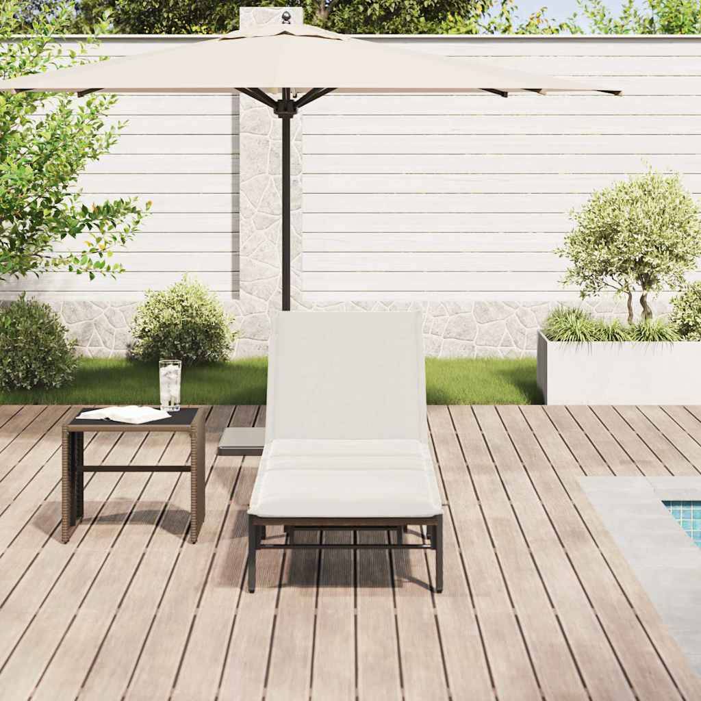 Bain de soleil résine tressée jardin dossier réglable 3 positions marron - ComfortXL Outdoor Living - Image 3