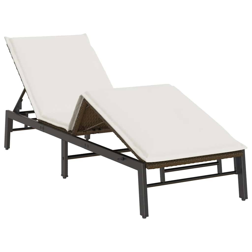 Bain de soleil résine tressée jardin dossier réglable 3 positions marron - ComfortXL Outdoor Living - Image 5