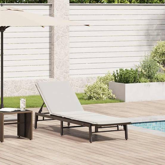 Bain de soleil résine tressée jardin dossier réglable 3 positions marron - ComfortXL Outdoor Living - Image 1