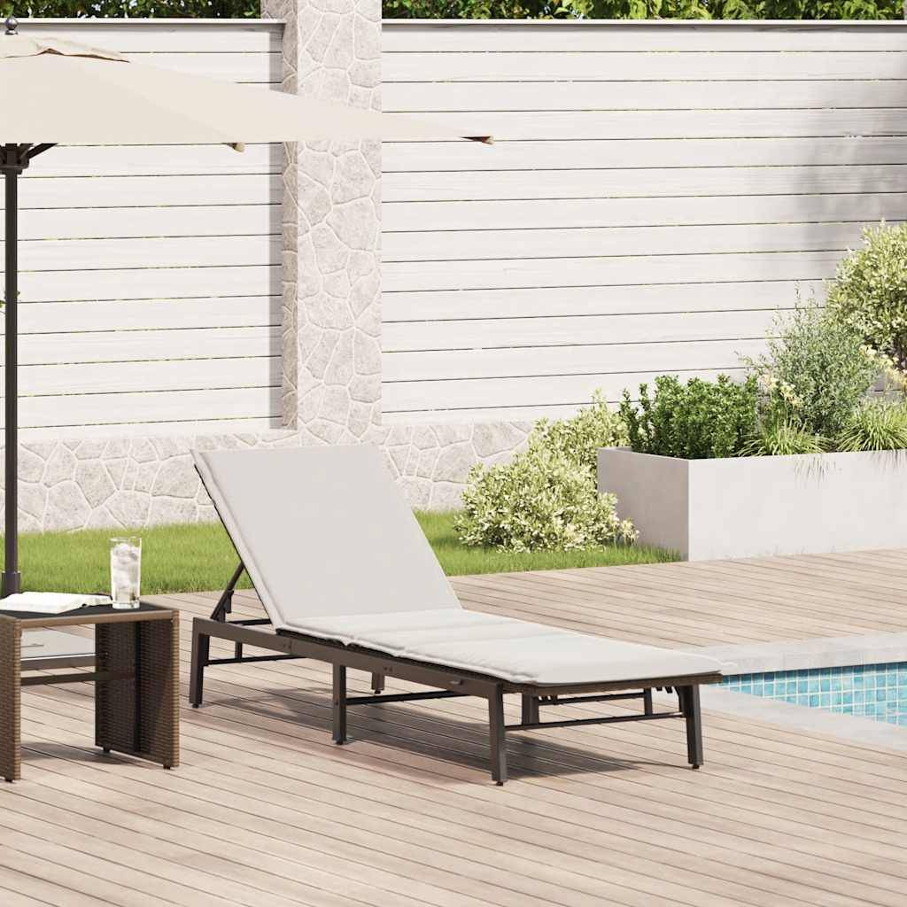 Bain de soleil résine tressée jardin dossier réglable 3 positions marron - ComfortXL Outdoor Living - Image 1