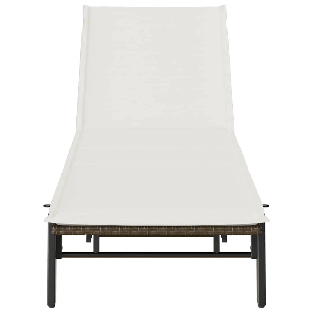 Bain de soleil résine tressée jardin dossier réglable 3 positions marron - ComfortXL Outdoor Living - Image 6