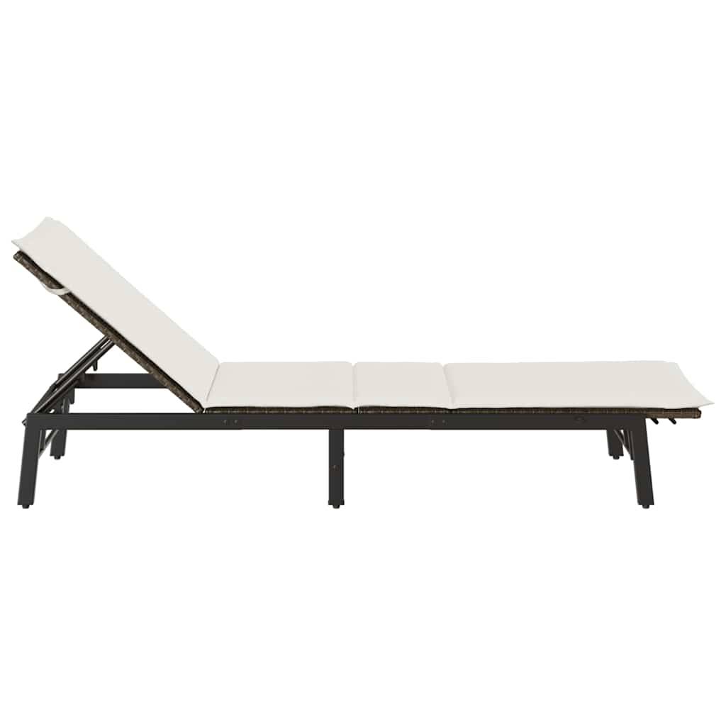 Bain de soleil résine tressée jardin dossier réglable 3 positions marron - ComfortXL Outdoor Living - Image 7