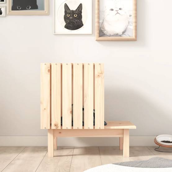 Niche Chat Bois Pin Massif Repos Brun 60cm pour Chat Extérieur Rustique - ComfortXL Outdoor Living - Image 3