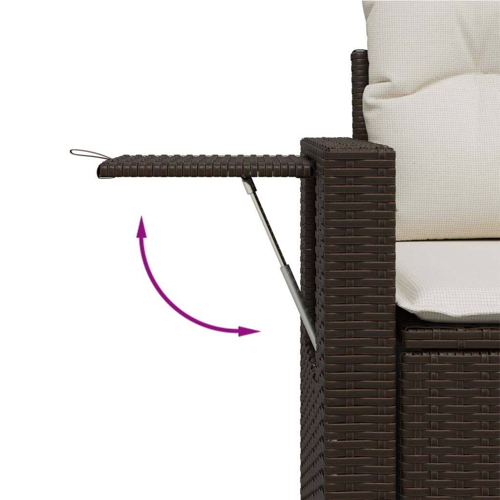 ComfortXL - Salon de Jardin Repas 6 Pièces Résine Tressée Table Hauteur Réglable pour Terrasse Marron – ComfortXL Outdoor Living - Image 8