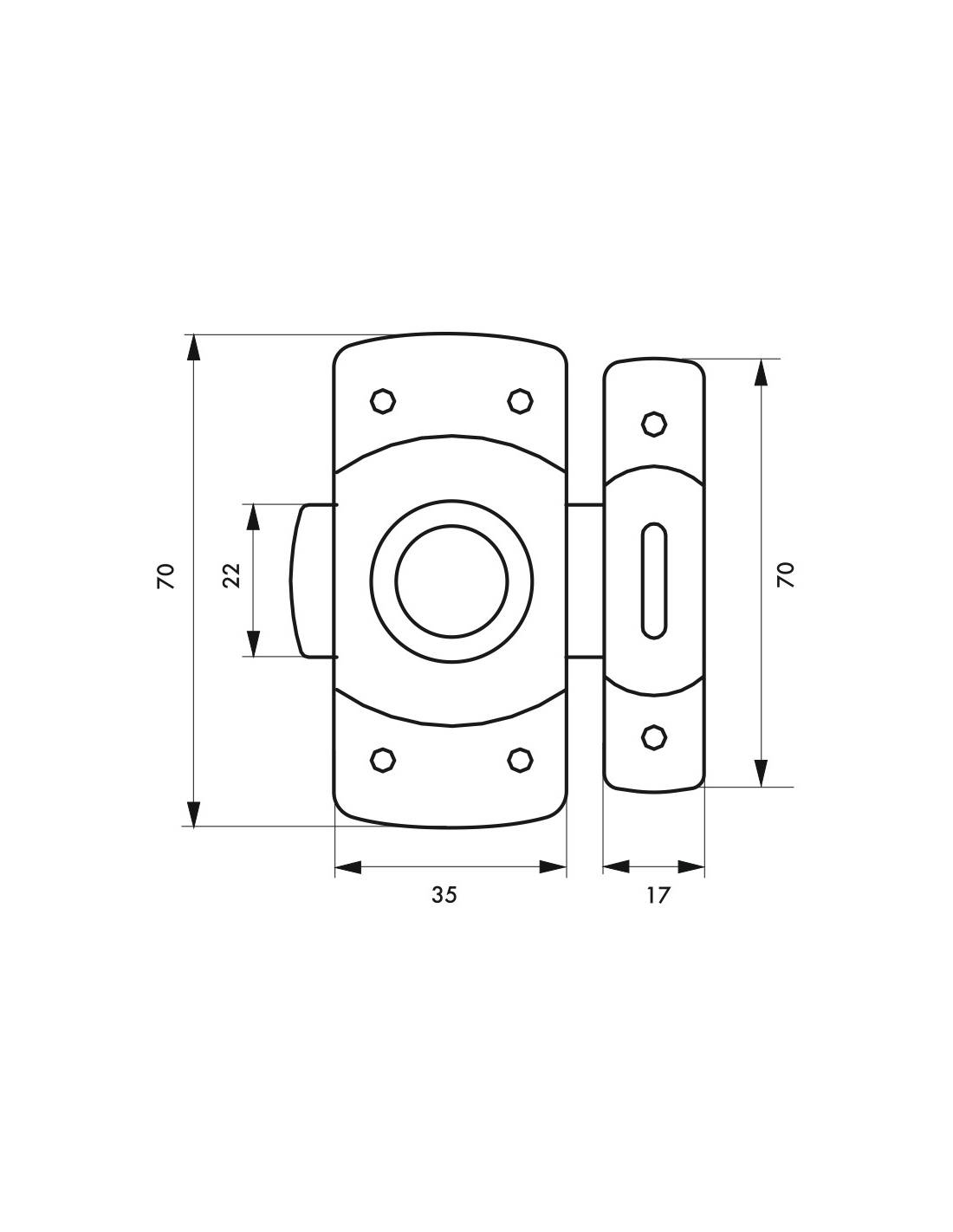 Verrou pour porte d'ameublement, 35mm, blanc - THIRARD - Image 2