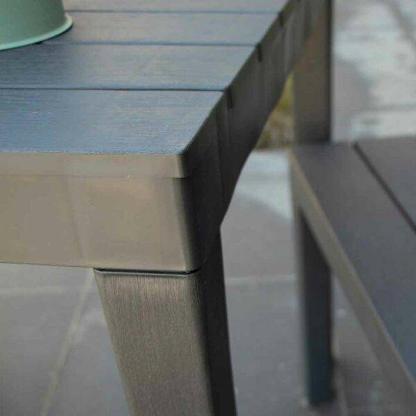 Wilsa Garden - Salon de jardin en résine anthracite avec 2 bancs PAPUA - Imagen 5