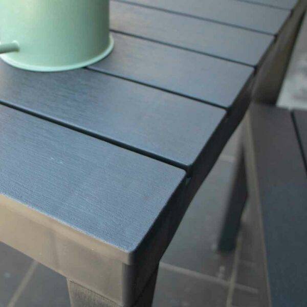 Wilsa Garden - Salon de jardin en résine anthracite avec 2 bancs PAPUA - Imagen 4