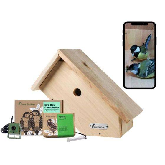 Green Feathers - Kit complet Nichoir (avec vue latérale) et caméra Wifi - Imagen 1