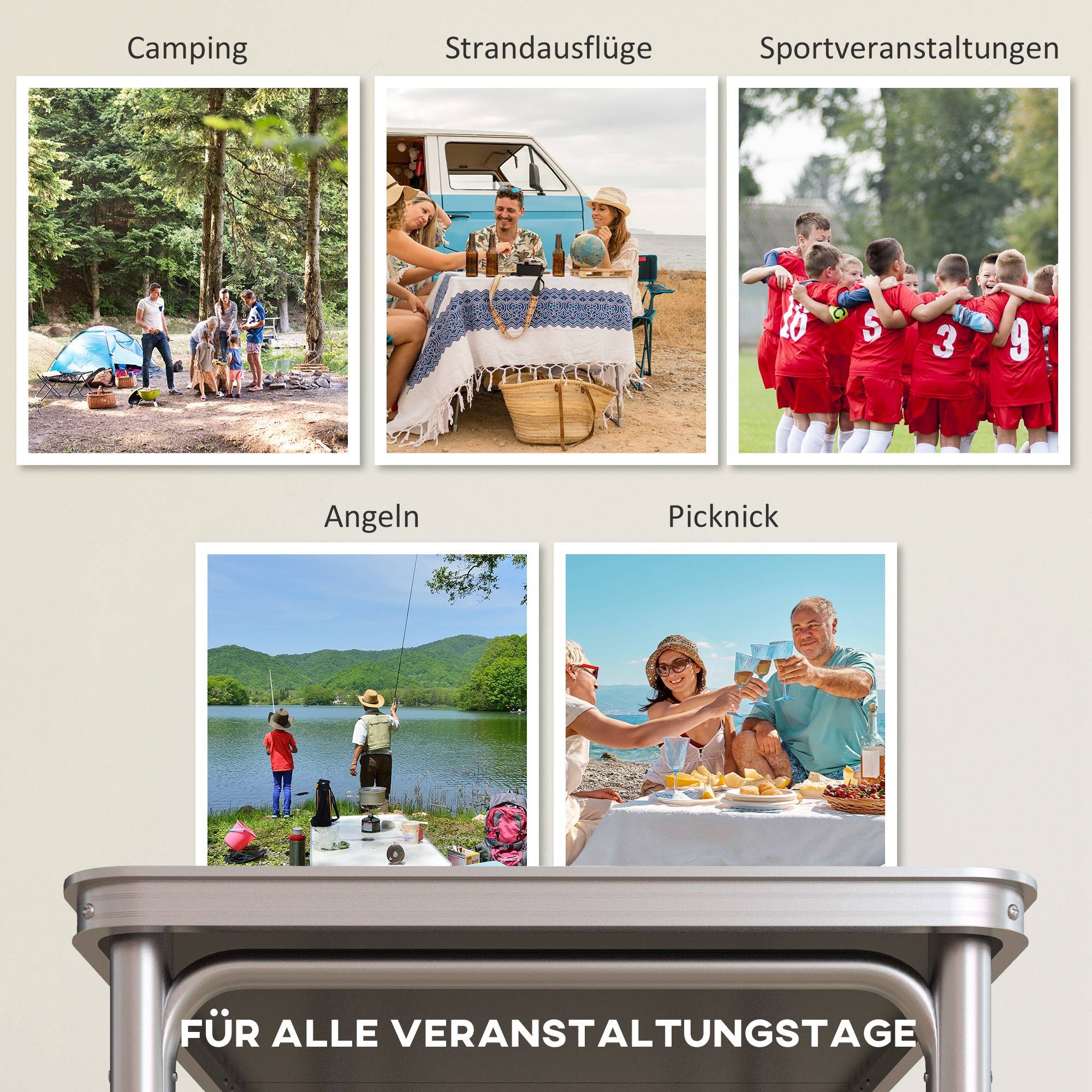 PANGIVO - Table de camping pliante aluminium noir 240 x 60 x 70 cm - PANGIVO - Image 9