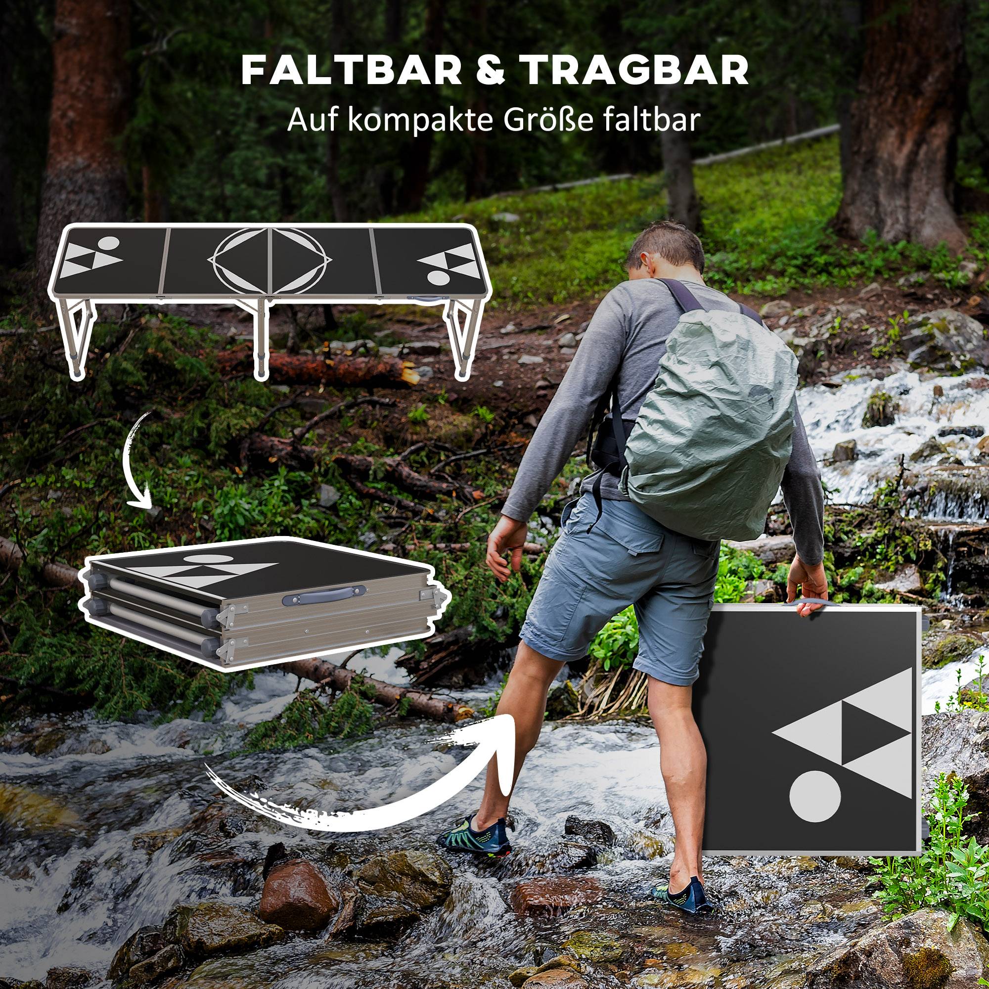 PANGIVO - Table de camping pliante aluminium noir 240 x 60 x 70 cm - PANGIVO - Image 6