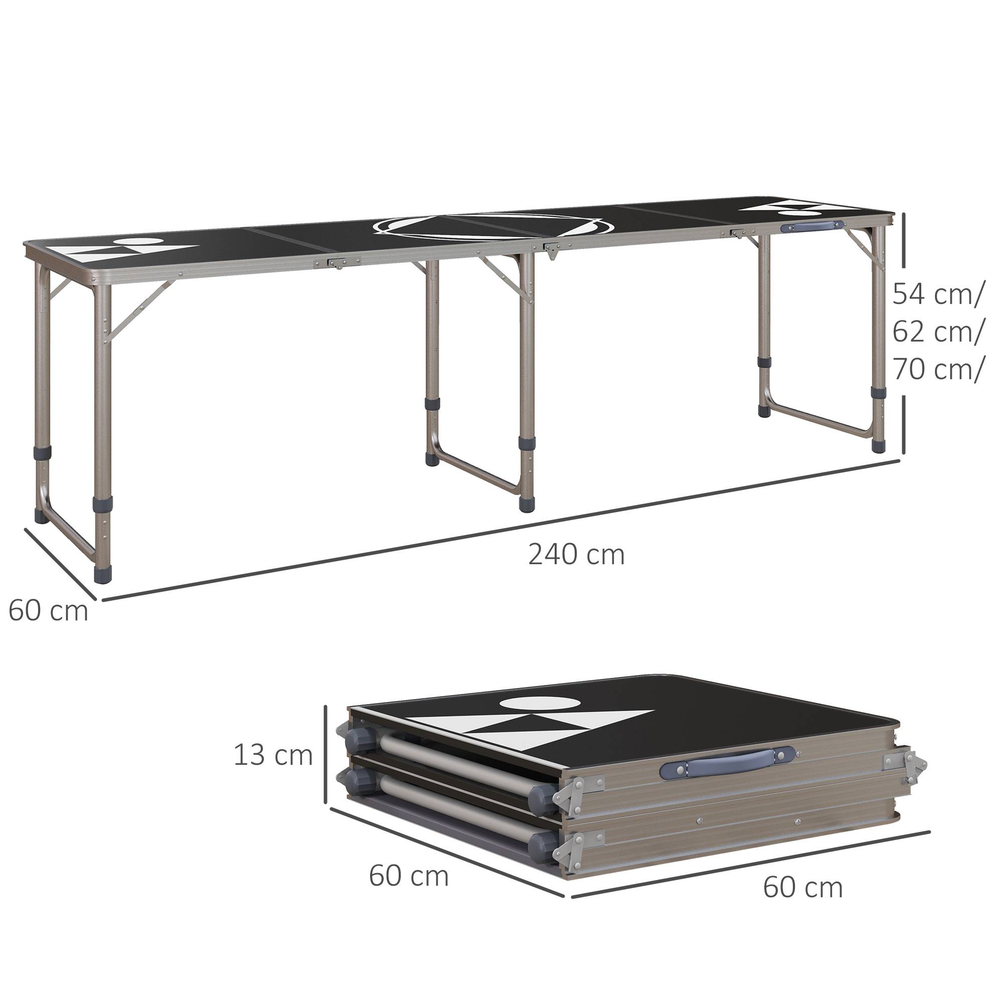 PANGIVO - Table de camping pliante aluminium noir 240 x 60 x 70 cm - PANGIVO - Image 5