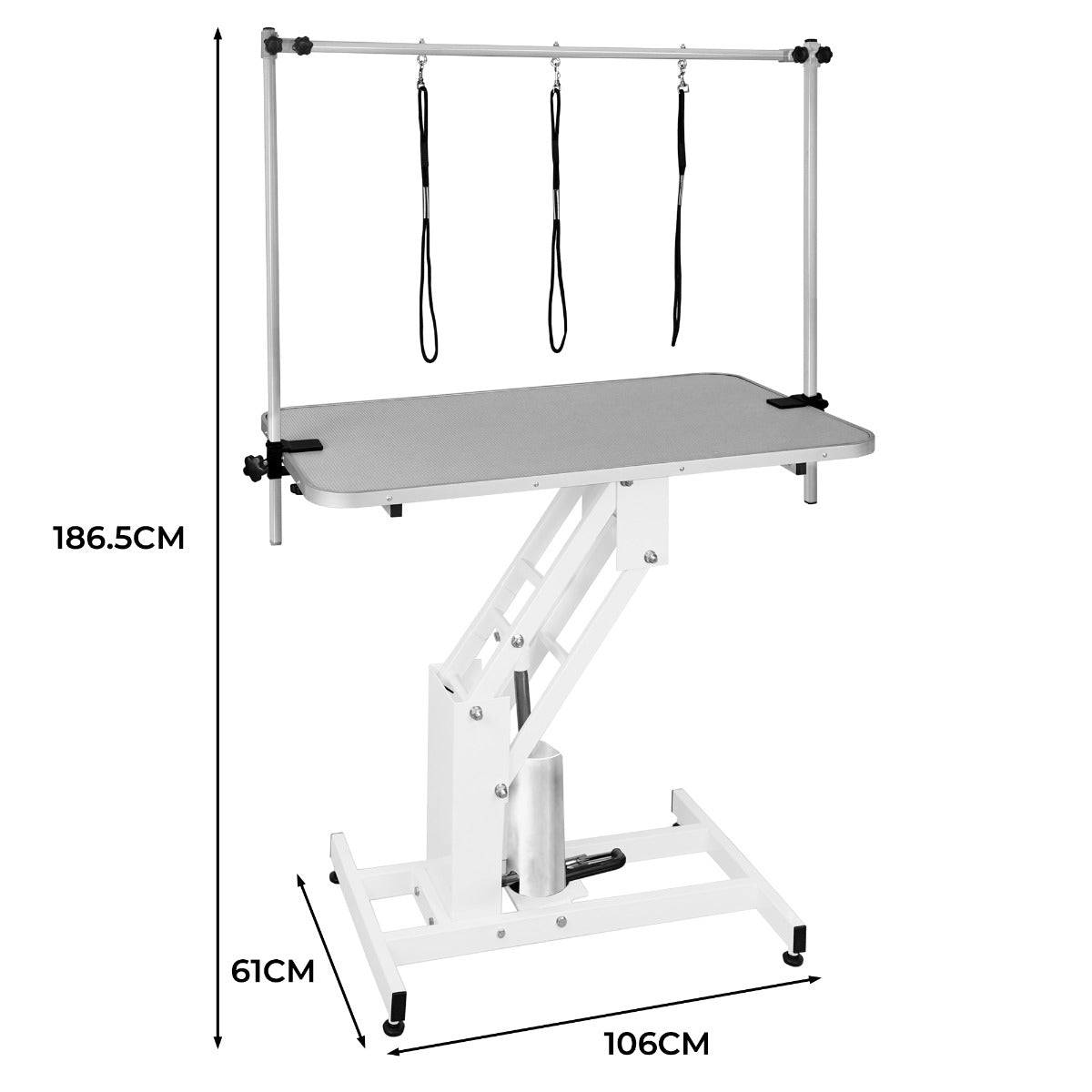 Monstershop - Table Blanche de Toilettage Hydraulique avec Plateau Gris - Monstershop - Imagen 5