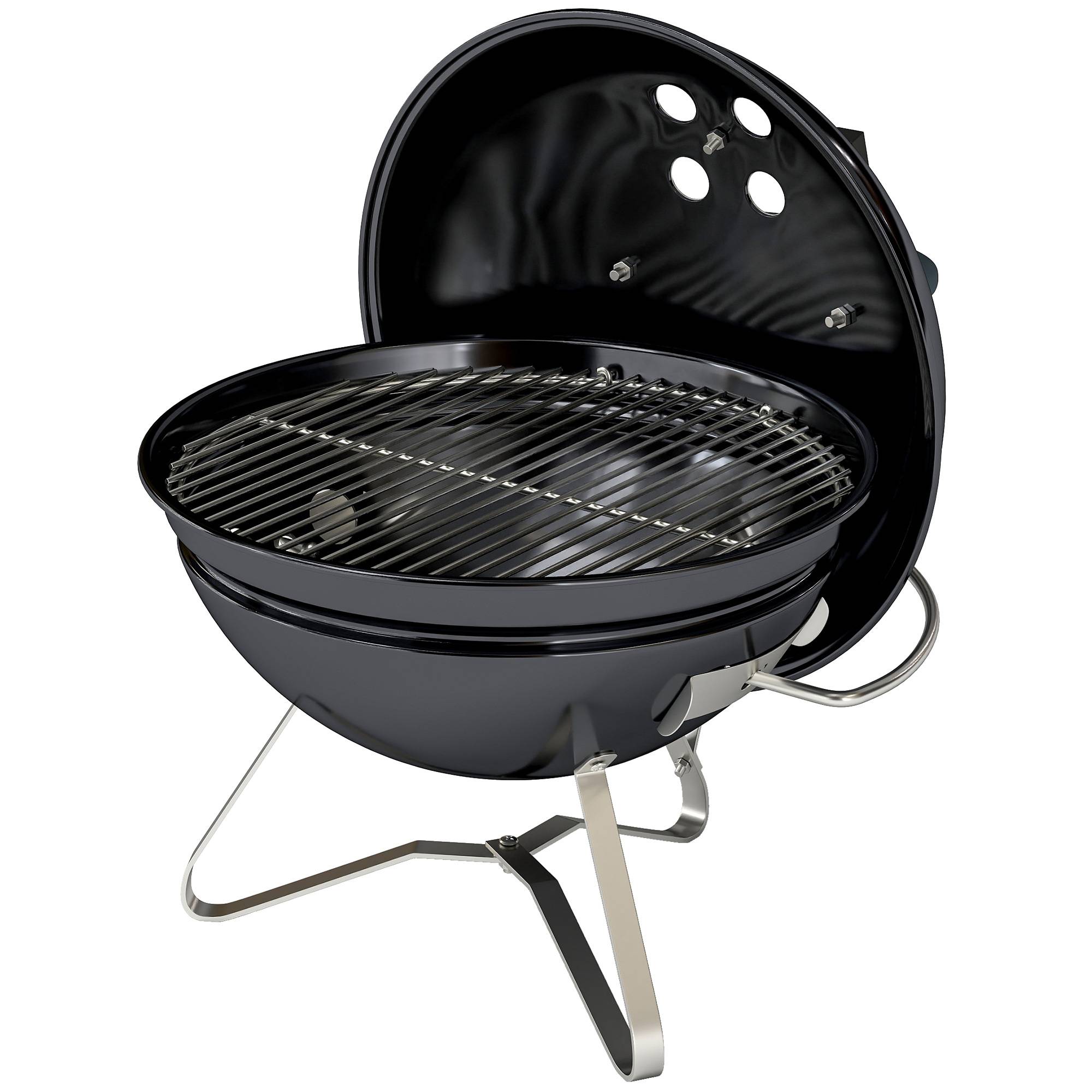 PANGIVO - Barbecue charbon de bois métal émaillé noir 41 x 41 x 44 cm - PANGIVO - Image 2