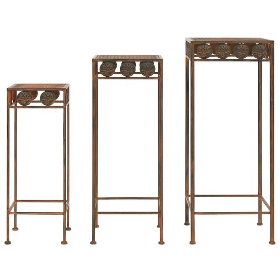 Set de 3 Porte-Plantes Gigognes en Métal Style Vintage pour Jardin et Intérieur Rouillé – ComfortXL Outdoor Living - Image 1