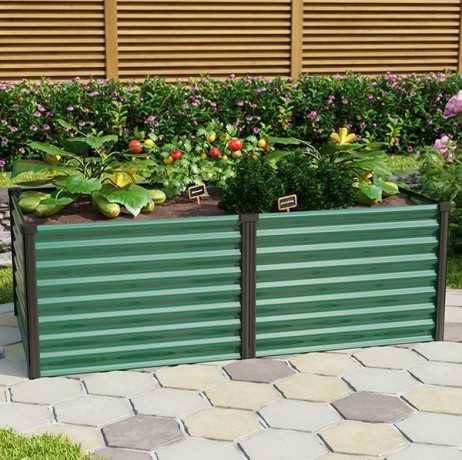 Vitavia - Carré potager Linus 630 – Acier Zincalume H 63 cm, Couleur Granit/Noir - Image 7