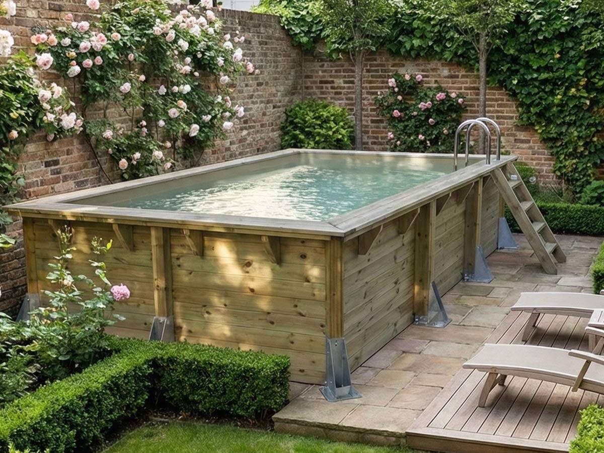 Ubbink - Piscine bois Azura 5,05 x 3,50 x 1,26 m - Liner beige - Ubbink - Imagen 4