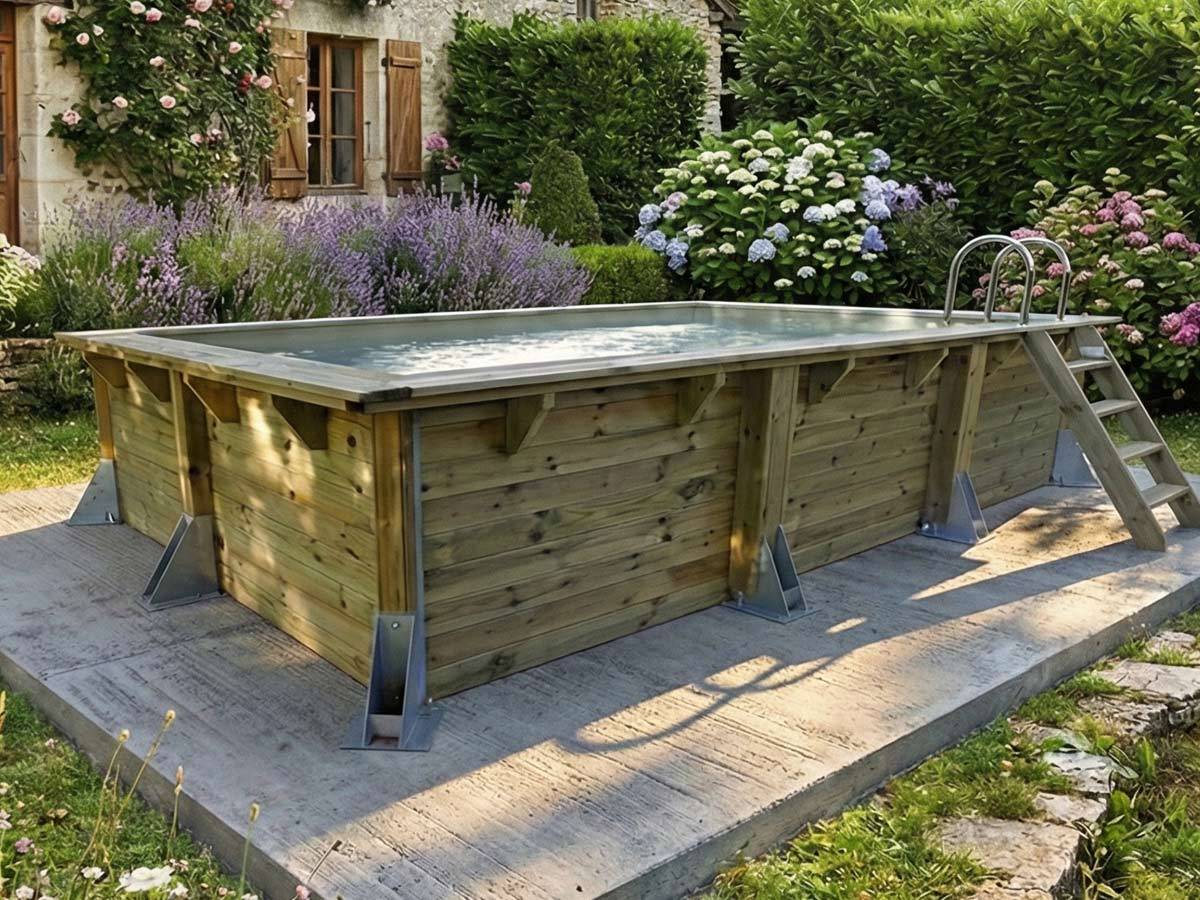 Ubbink - Piscine bois Azura 5,05 x 3,50 x 1,26 m - Liner beige - Ubbink - Imagen 2