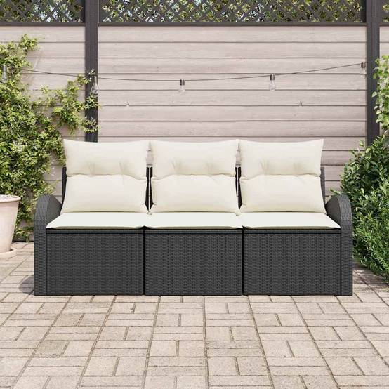 ComfortXL - Petit Salon de Jardin 3 Places en Poly Rotin Modulable pour Balcon Noir – ComfortXL Outdoor Living - Image 3