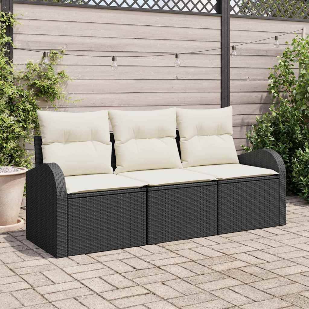 ComfortXL - Petit Salon de Jardin 3 Places en Poly Rotin Modulable pour Balcon Noir – ComfortXL Outdoor Living - Image 1