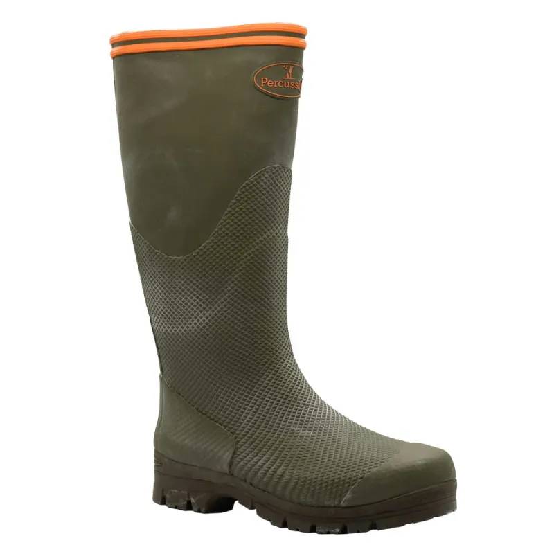 Bottes Percussion Stronger antidérapantes caoutchouc jersey Kaki Percussion - Image 1