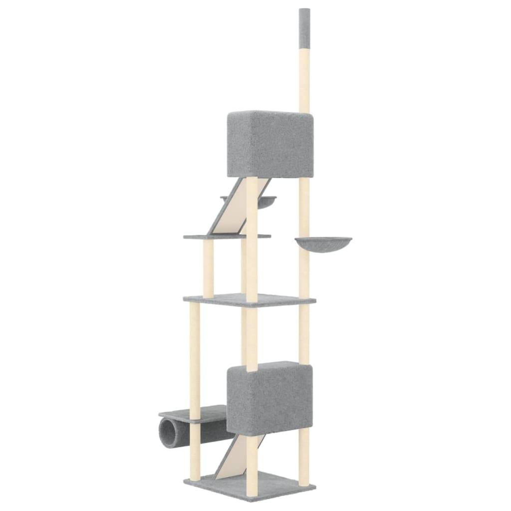 Vidaxl - Arbre à chat du sol au plafond Gris clair 277-303 cm vidaXL 171613 - Imagen 6