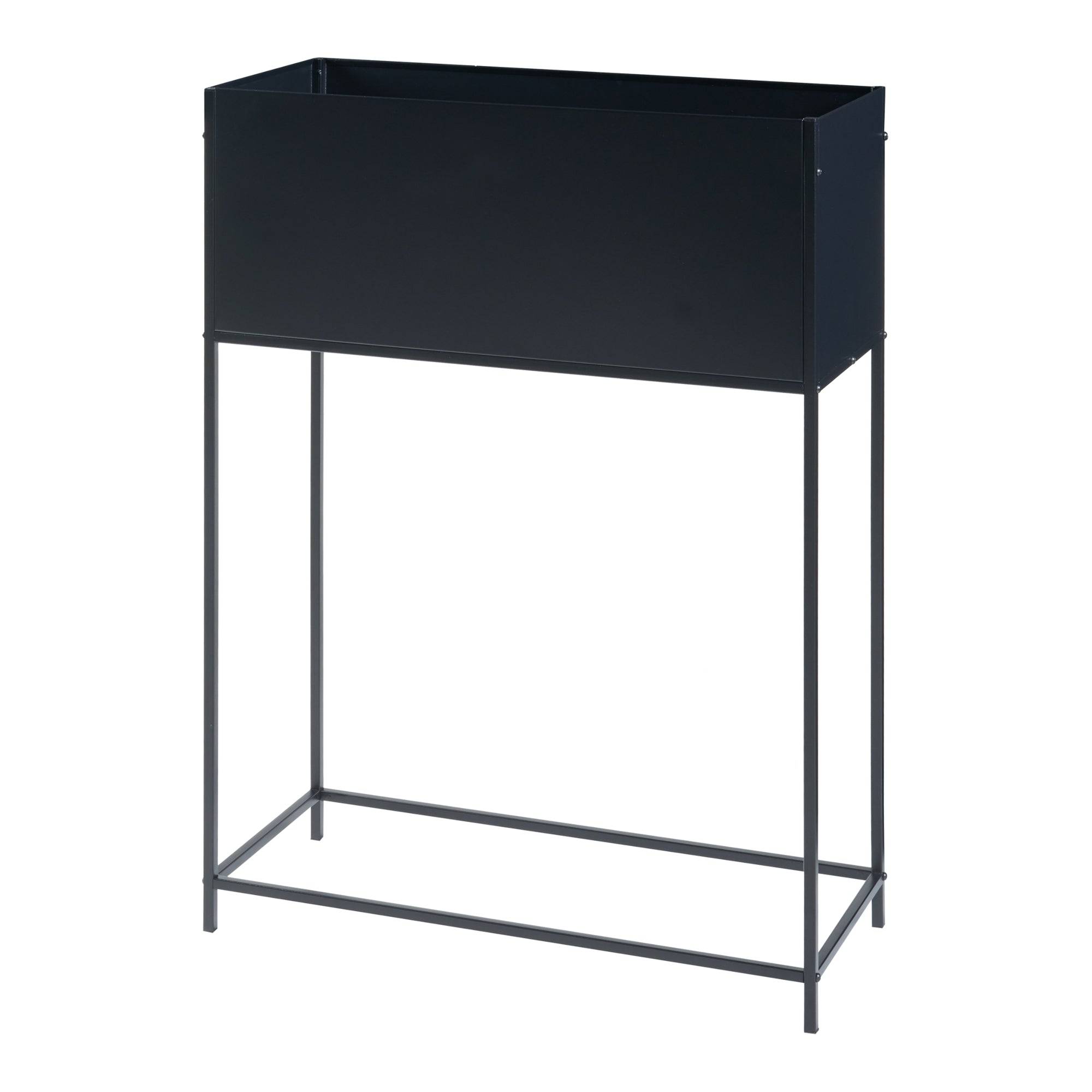 Support de plantes avec bac intégré métal 100 x 70 x 30 cm noir - Image 1