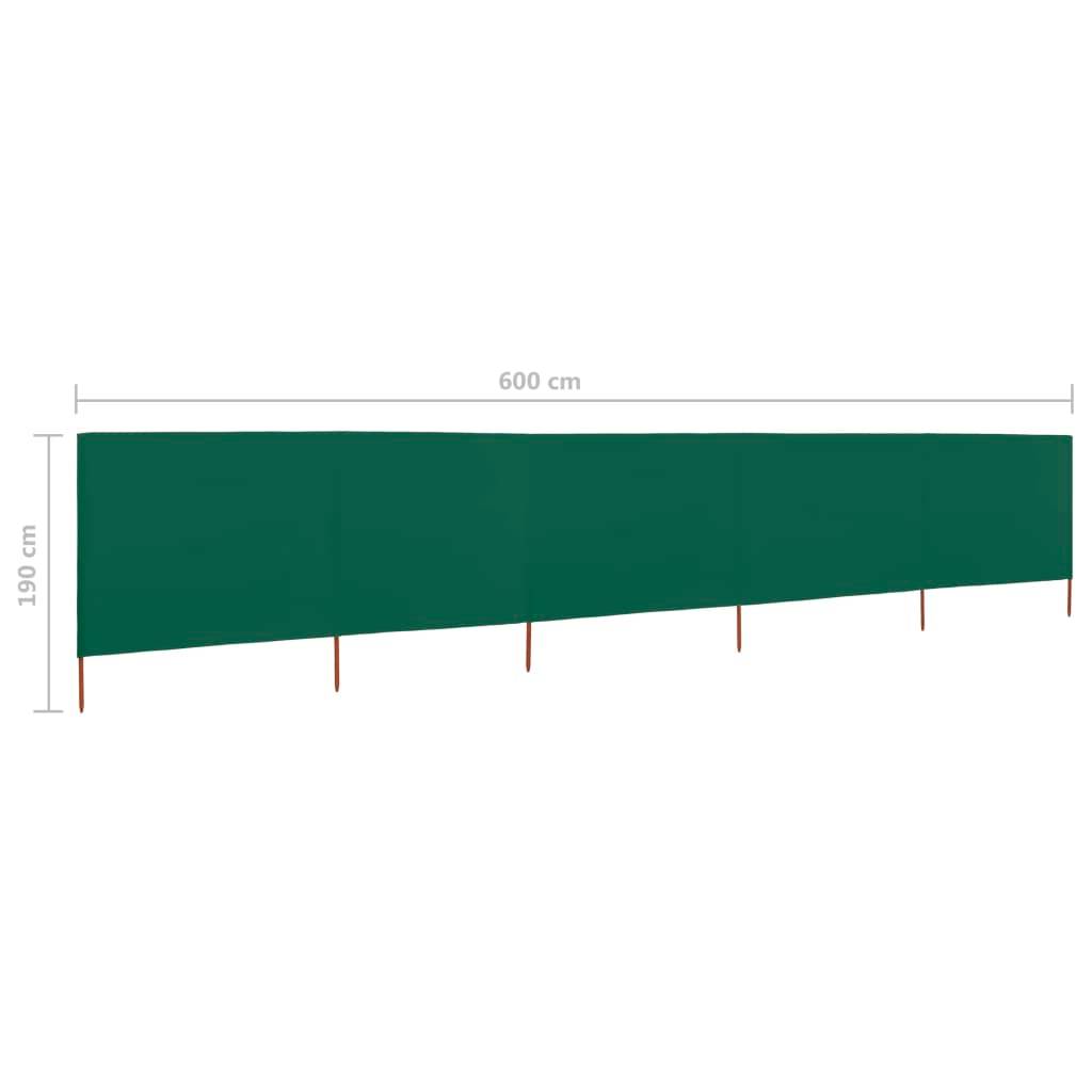 Helloshop26 - Brises-vue paravent 5 panneaux tissu 600 x 160 cm vert - Imagen 6