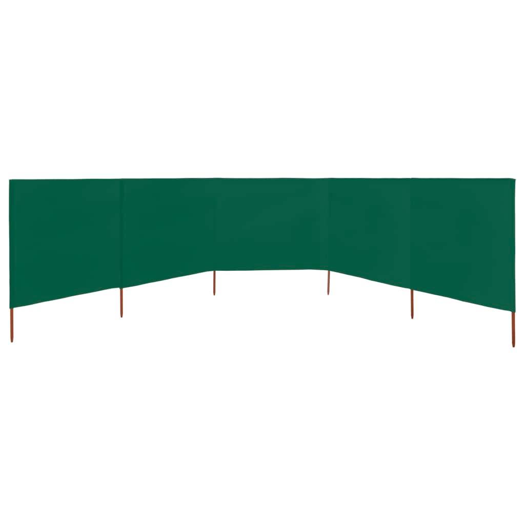 Helloshop26 - Brises-vue paravent 5 panneaux tissu 600 x 160 cm vert - Imagen 3