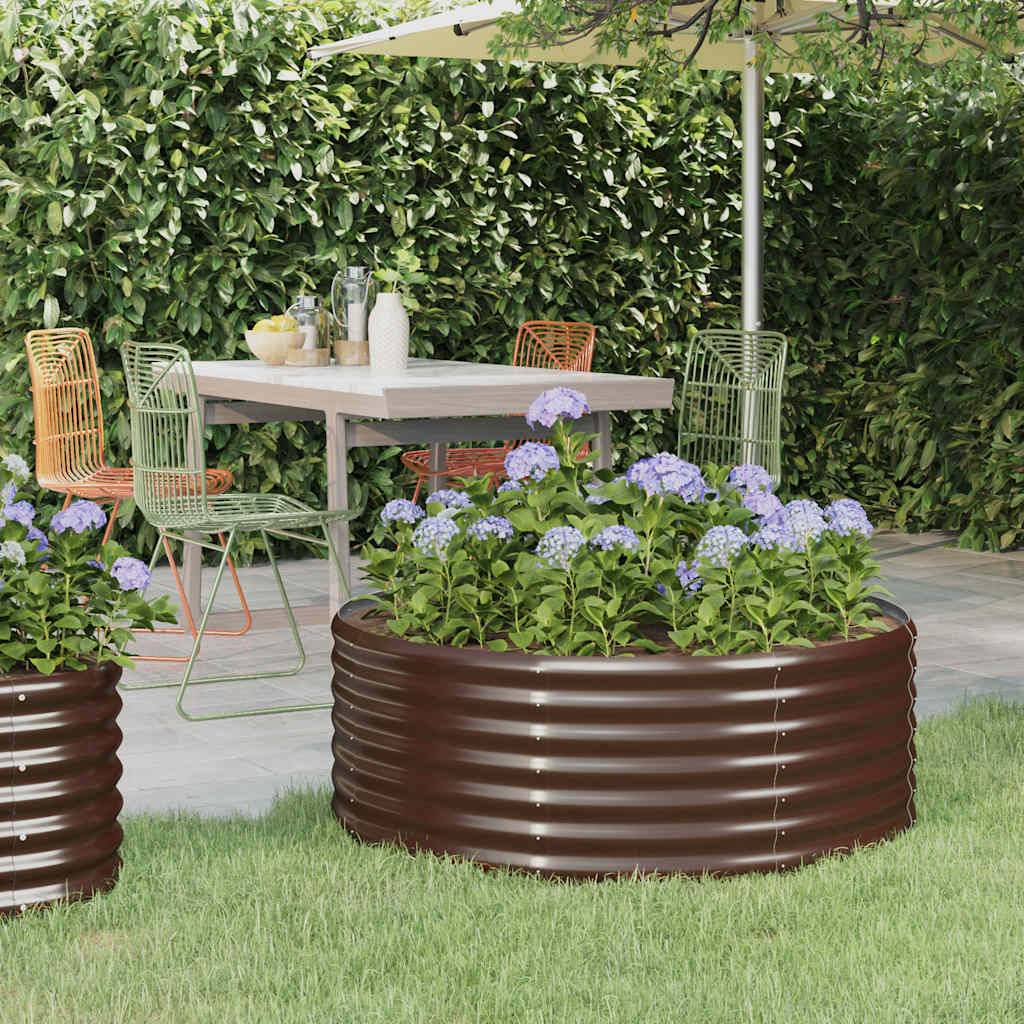 Jardinière En Acier Corten Homgoday 32x30x29 Cm - Lit Surélevé Pour Fleurs Et Plantes, Parfait Terrasse Et Balcon