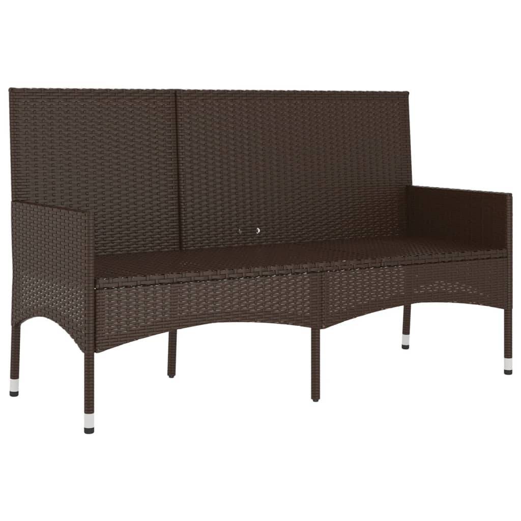 Helloshop26 - Banc de jardin meuble de patio d'extérieur terrasse à 3 places avec coussins 140 x 51 x 85 cm marron résine tressée - Imagen 3