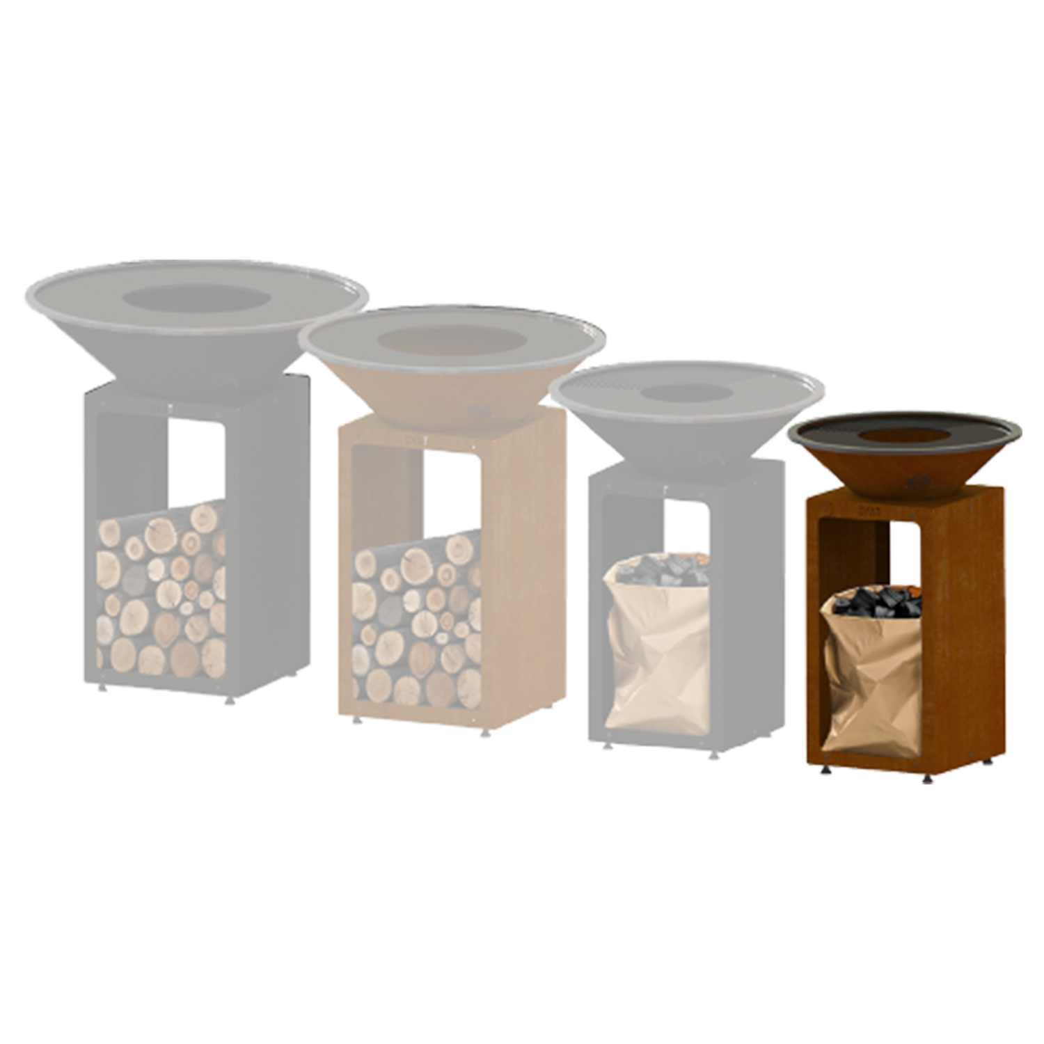 Brasero B.B.O 58 Cognac - Ø54 cm Acier corten - OYAT - Image 6