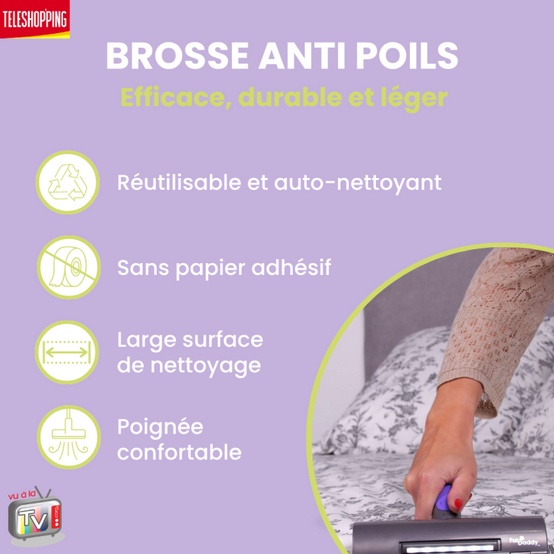 Brosse anti poils de chat/chien pour vêtement, arbre a chat, tapis de voiture et canape lit | Ramasse Poils Animaux- VENTEO - Image 2