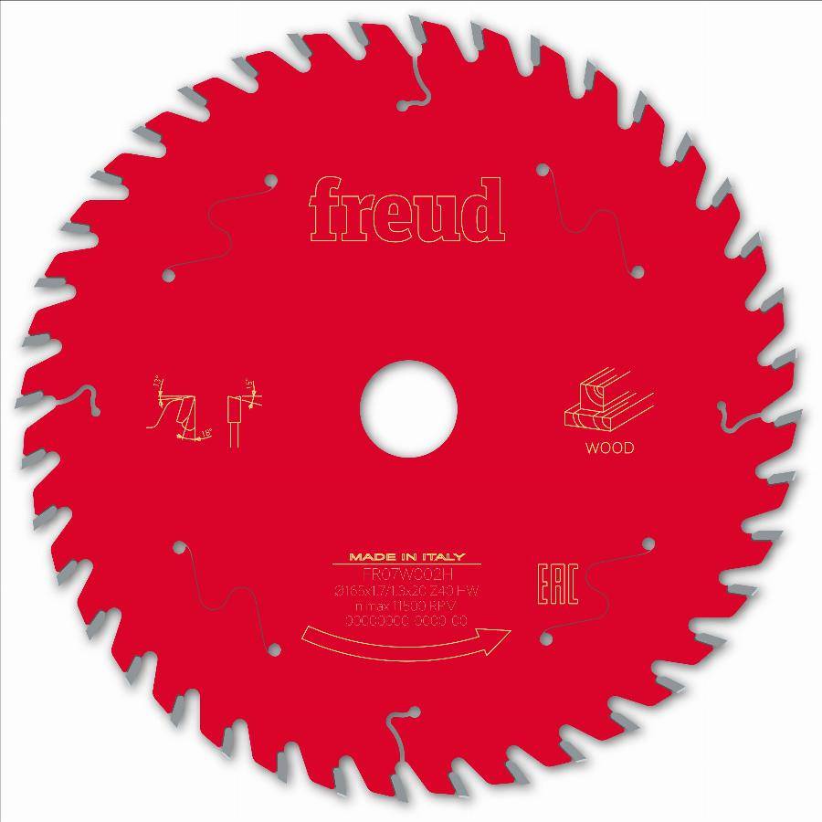 Lame pour scie circulaire portative filaire/sans fil FREUD - Ø165 1,7/1,3 A20 Z40 BA 18° - F03FS09687 -FR07W002H - Imagen 2