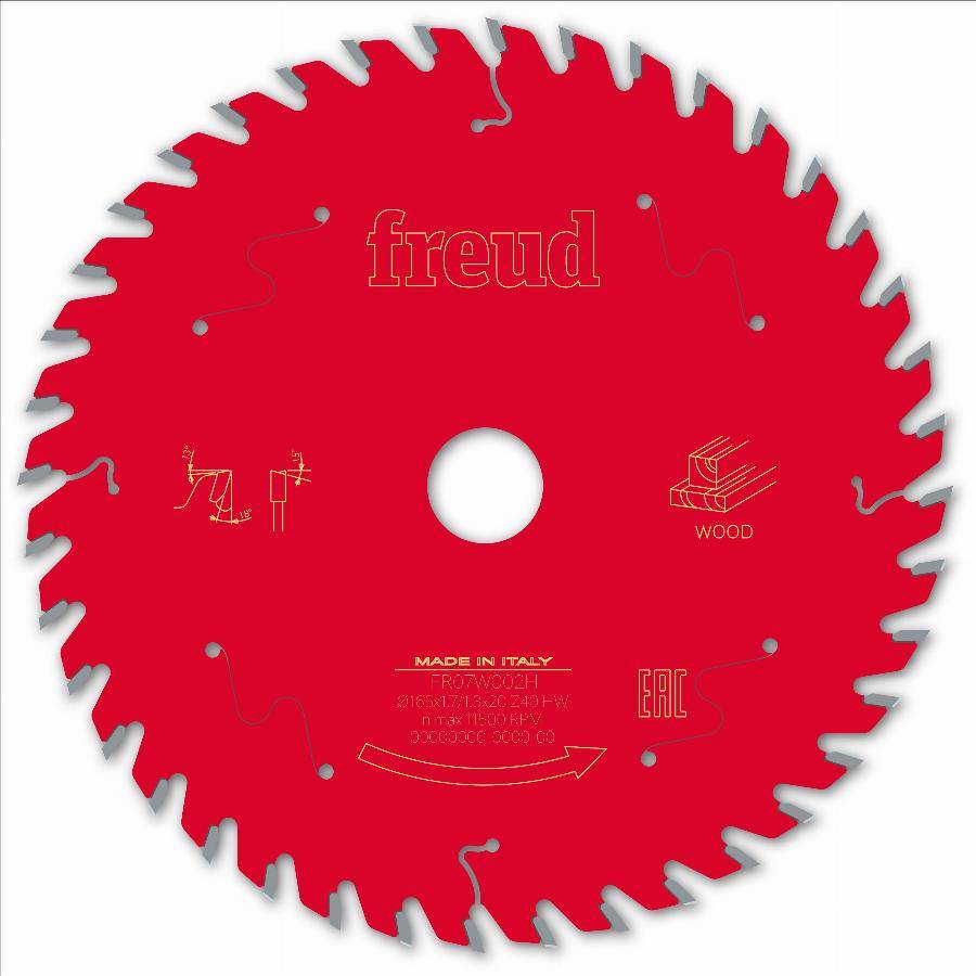 Lame pour scie circulaire portative filaire/sans fil FREUD - Ø165 1,7/1,3 A20 Z40 BA 18° - F03FS09687 -FR07W002H - Imagen 1