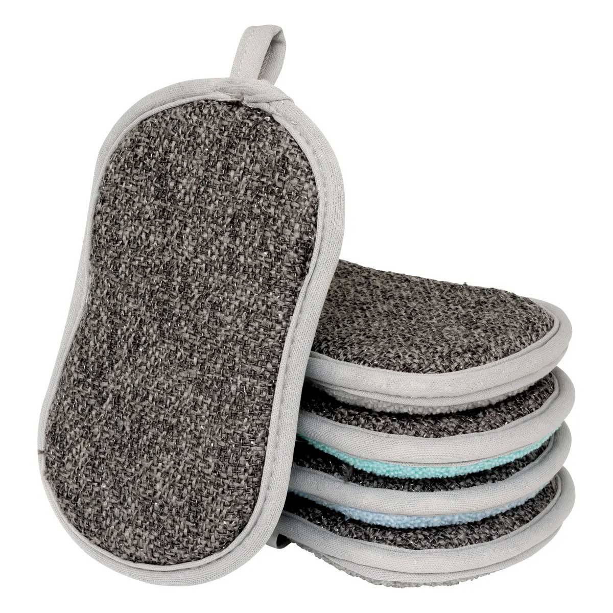 Lot de 5 Éponges Grattantes "Microfibre" 20cm Multicolore - Image 1