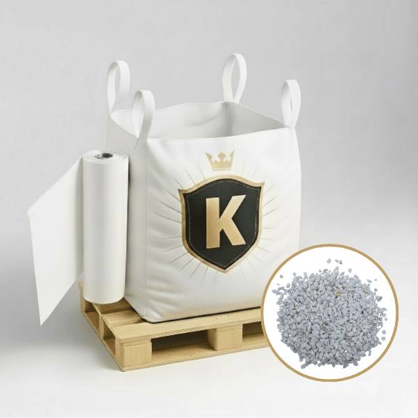Kit Graviers blanc + géotextile = 1 Big Bag gravier Cristal 8/12 1.5T [environ 20m2 sur 5cm d'épaisseur] + 1 géotextile 25m2 - Image 1