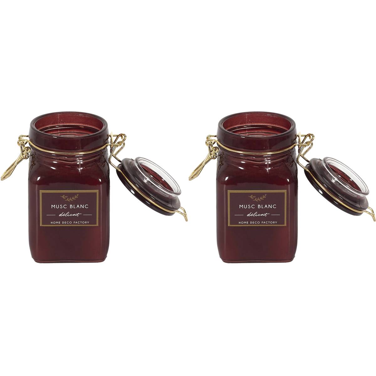 The Home Deco Factory - Bougie parfumée pot à clip apothicaire 9 x 6 x 11 cm (Lot de 2) The Home Deco Factory - Imagen 1