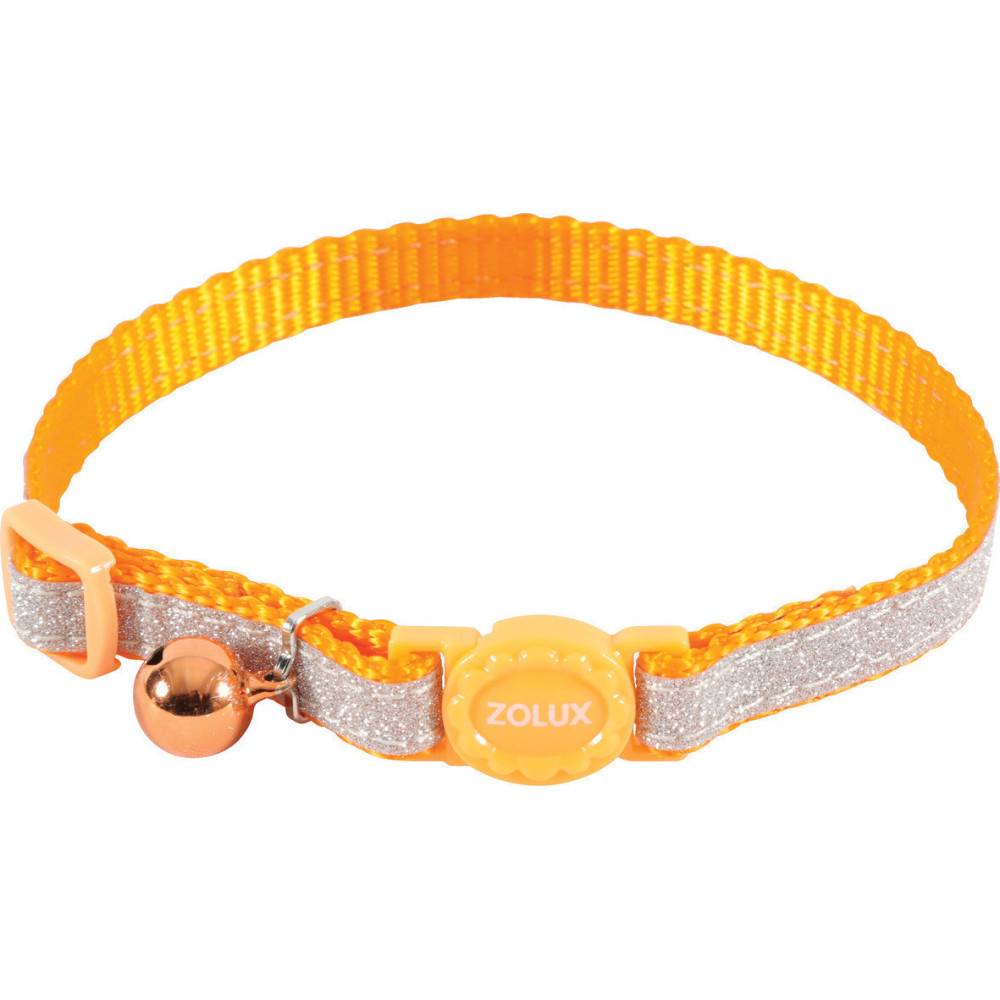 Zolux - Collier SHINY nylon réglable de 17 à 30 cm orange pour chat - Image 1