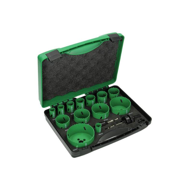 Coffret combi 13 scies cloche Ø19 à 82mm - Hikoki - 752177 - 2 arbres et adaptateurs Hikoki
