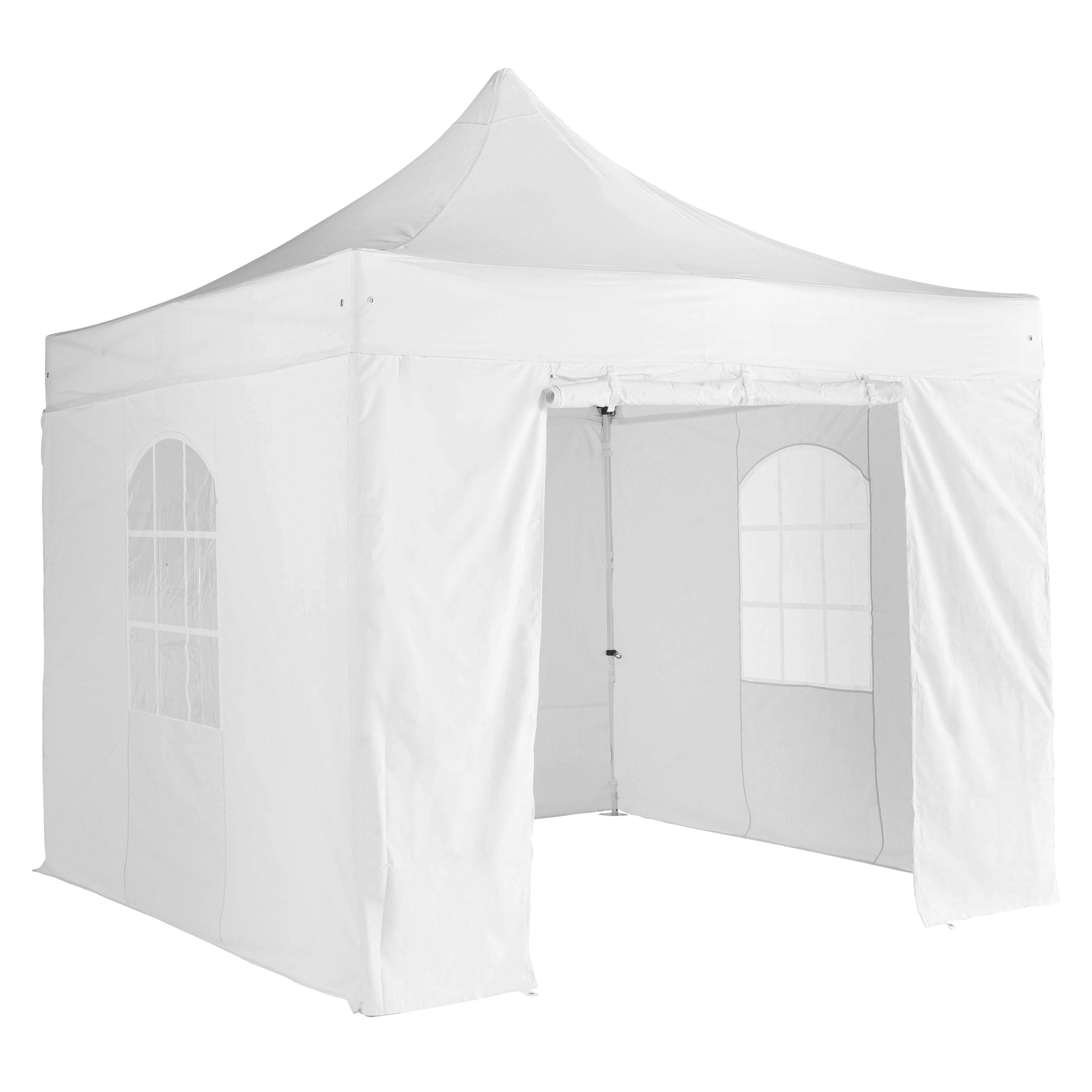 Oviala - Mur porte zippable tente pliante PRO+ 50MM en 4m blanc - Oviala - Imagen 1