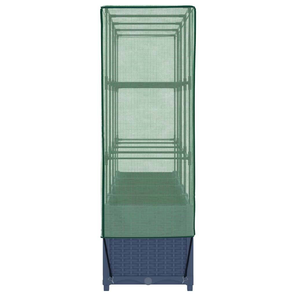 ComfortXL - Jardinière Surélevée 160cm avec Housse de Serre, Potager Aspect Rotin Gris-Bleu, Hauteur 138cm – ComfortXL Outdoor Living - Image 5