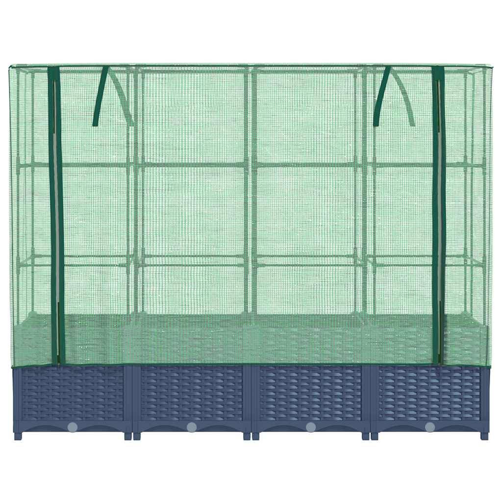 ComfortXL - Jardinière Surélevée 160cm avec Housse de Serre, Potager Aspect Rotin Gris-Bleu, Hauteur 138cm – ComfortXL Outdoor Living - Image 4